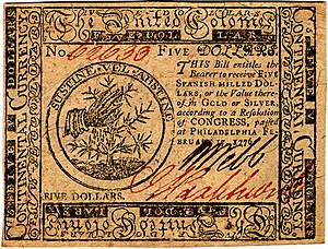 Continental Currency $5 banknote obverse (February 17, 1776).jpg