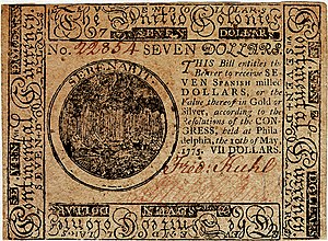 Continental Currency $7 banknote obverse (May 10, 1775).jpg