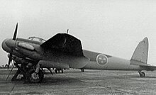 DH.98 Mosquito NF.19 night fighter of the Swedish Air Force in 1949 DH.98 Mosquito NFXIX MM638 RSwAF RWY 10.49 edited-2.jpg