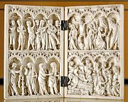 Scènes de la vie du Christ. Diptyque en ivoire. Paris, XIVe siècle.