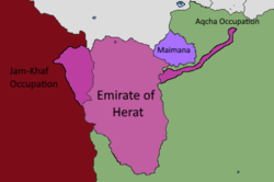 Map of Herat at its height in 1848