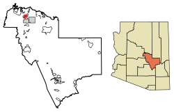 Location of Flowing Springs in Gila County, Arizona.