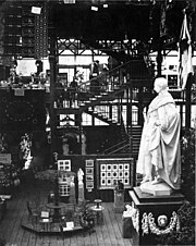 В выставочном зале Первой общегерманской промышленной выставки. Экспозиция работ Франца Ганфштенгля. 1854