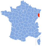 Lage des Departements Haut-Rhin in Frankreich