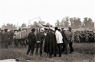 Самолёт «Блерио-XI бис» под управлением А. А. Васильева на ипподроме, 1911