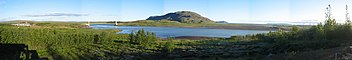 Vörðufell seen beyond the Hvítá river.