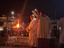 Blessing of the Easter fire in Batangas, Philippines Ibaan Easter Vigil (Paschal Candle and Fire) 2024-03-30.jpg