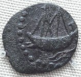 Indian ship on lead coin of Vashishtiputra Shri Pulumavi.jpg