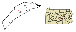 Location of Mifflin in Juniata County, Pennsylvania.