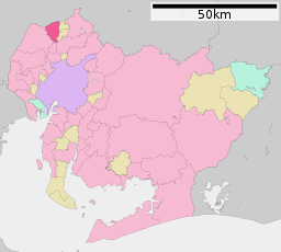 Kōnans läge i Aichi prefektur