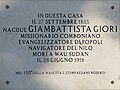 Lapide dedicata a Giambattista Giori, Borgo Sacco (Rovereto)