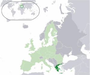 Location map: Greece (dark green) / European U...