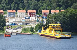 M/S Venus i färjeläget på Ekerö, 2016