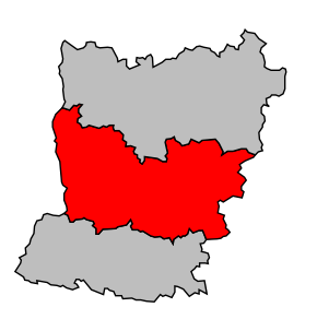 Arrondissement na mapě departementu Mayenne