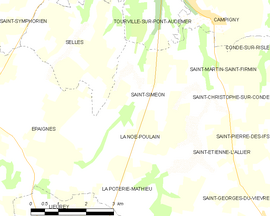 Mapa obce Saint-Siméon