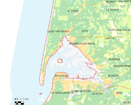 Mapa obce Lège-Cap-Ferret
