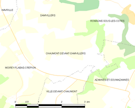 Mapa obce Chaumont-devant-Damvillers