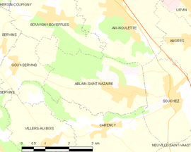 Mapa obce Ablain-Saint-Nazaire