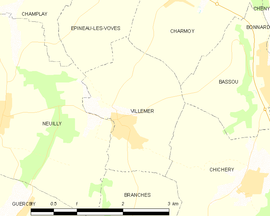 Mapa obce Villemer