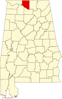 Округ Лаймстоун на мапі штату Алабама highlighting