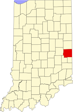 Vị trí quận Wayne trong tiểu bang Indiana ở Hoa Kỷ
