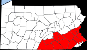 Counties comprising the Pennsylvania Highlands Region Map of PA Highlands.gif