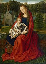 Meester van het Geborduurde Loofwerk, Maria met Kind, ca. 1500, Philadelphia Museum of Art[7]