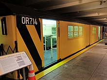 Car 0R714 on display at the New York Transit Museum Money Train (5061295474).jpg