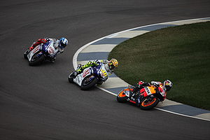 Pedrosa being chased