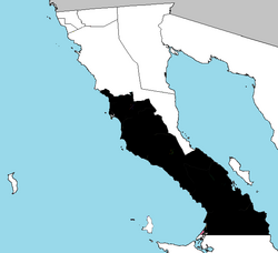 Location of San Quintín in Baja California prior to the creation of San Felipe.
