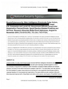 Part of the 2017 NSA report as published by The Intercept. NSA Report on Russia Spearphishing.pdf