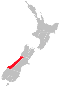 Westland County within New Zealand post 1868