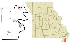 Location of Hayward, Missouri