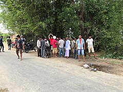 Peoples outside the polling booth