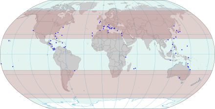 Global distribution Placozoa.svg