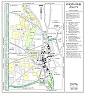 Plan de Survilliers en 1779, d'après le premier plan cadastral de 1779, avec lieux-dits et noms des chemins