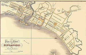 Plan of the Town of Singapore, more commonly known as the Jackson Plan or Raffles Town Plan Plan of the Town of Singapore (1822) by Lieutenant Philip Jackson.jpg