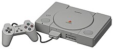 The original PlayStation game console. PlayStation Classic is a "minified version" of the machine, and its appearance is almost identical. PlayStation-SCPH-1000-with-Controller.jpg