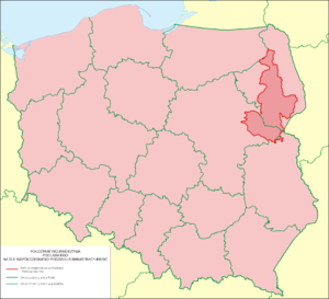 Karta poljskih vojvodstava sa pozicijom Podlasije