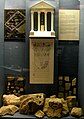 Display showing temple pieces from Long Market site