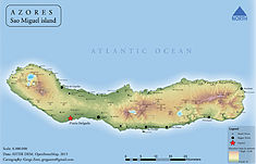 Physical map of Sao Miguel island