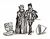 Historical sketch of Sebastian Grabner and his wife Johanna von Polheim and their family coat of arms
