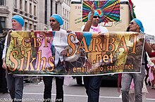 LGBT Sikh-Believers demonstrate in London for the acceptance of lgbti - people in their religion Sikh-Believers demonstrate at Pride 2011 in London for the acceptance of lgbti - people in their religion.jpg