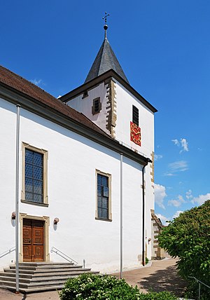 The catholic church St. Kilian in Mulfingen in...