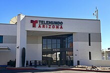 KHRR and Phoenix sister station KTAZ Channel 39 share studio space at the Telemundo Arizona facilities in South Phoenix Telemundo KTAZ 39 Phoenix AZ - 2023.jpg