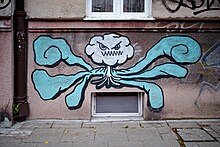 Graffiti art in central Warsaw, Poland, 2016 The Neighbourhood of Doom.jpg