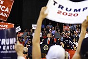 President Trump speaks to supporters at a rally in Panama City, Florida Trump with supporters in Panama City Beach, 2019.jpg