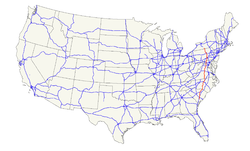 Karte des U.S. Highways 15