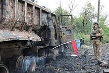 Ukrainian military with destroyed weapons of Donetsk separatists, 23 September 2022 Ukrainian military with destroyed weapons of Donetsk separatists, September 23, 2022.jpg