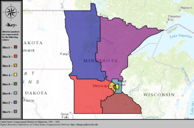 United States Congressional Districts in Minnesota, 1995 - 2002.tif